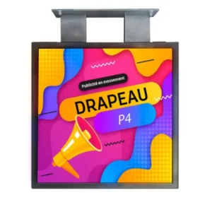 Enseigne  LED drapeau  70 x 70 cm P4